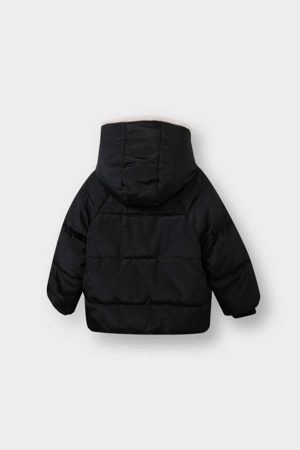 Girls' Windproof Water-Resistant Hooded Faux Fur Lined Jacket