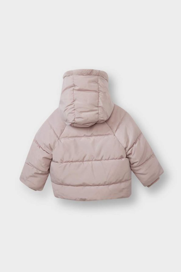 Girls' Waterproof Windproof Hooded Faux Fur Lined Jacket