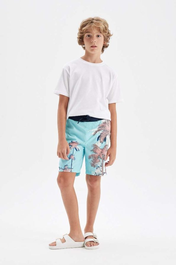 Boys' Palm Print Swim Shorts