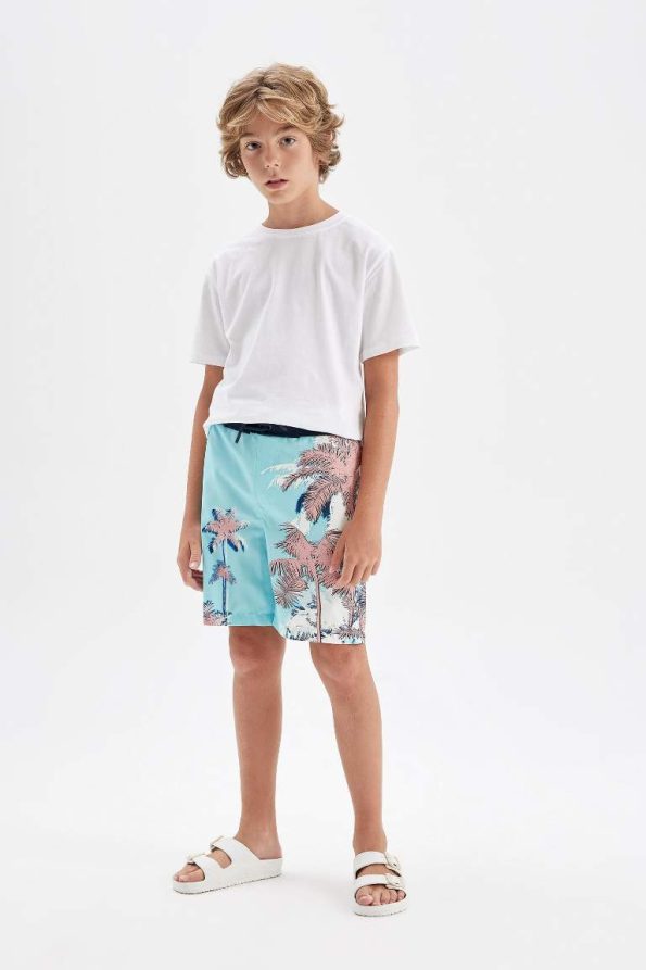 Boys' Palm Print Swim Shorts