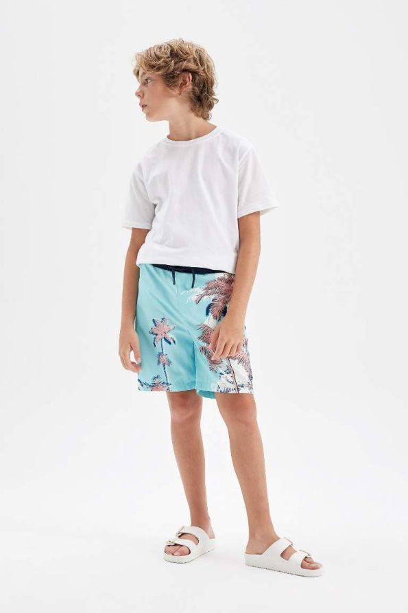 Boys' Palm Print Swim Shorts