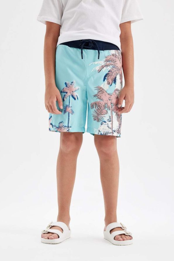Boys' Palm Print Swim Shorts