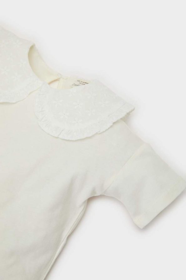 Girls' Lace Collar Short Sleeve T-Shirt