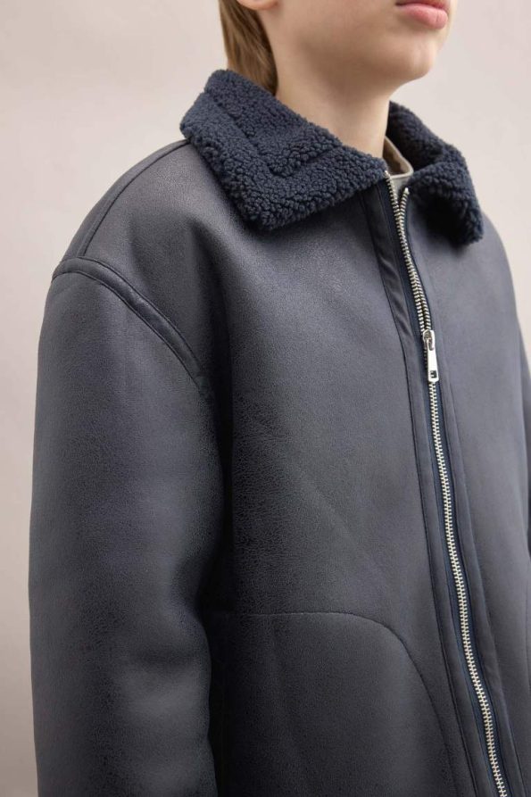Boys' Polo Collar Fleece Lined Jacket