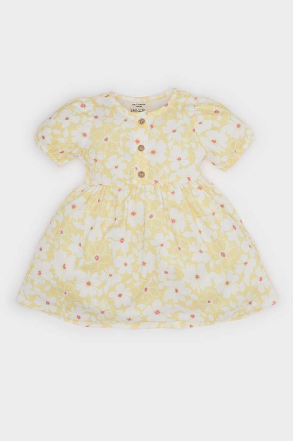 Girls' Floral Short Sleeve Summer Dress