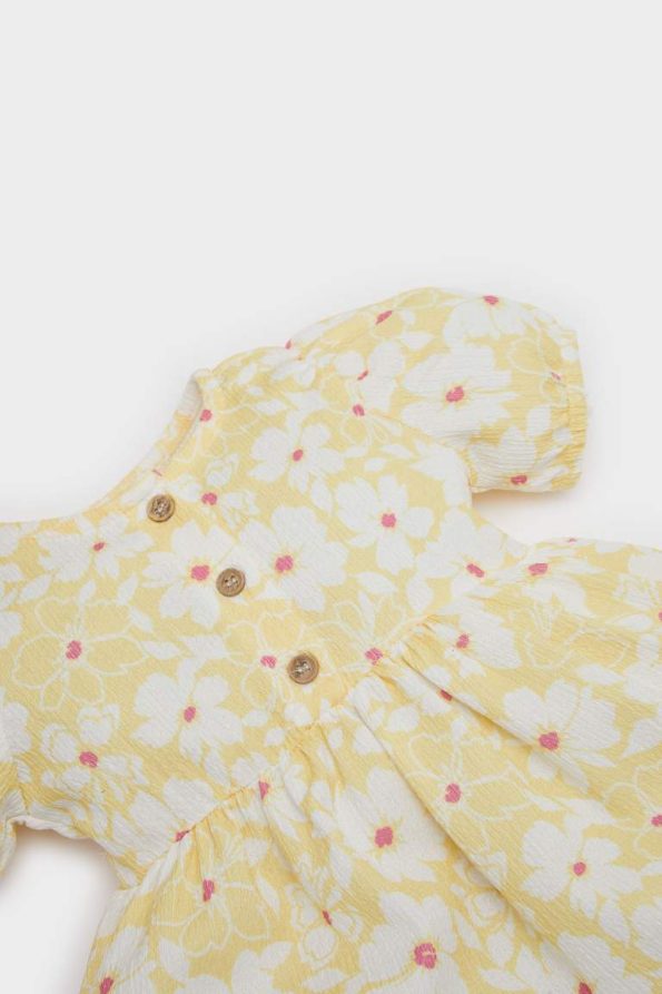 Girls' Floral Short Sleeve Summer Dress