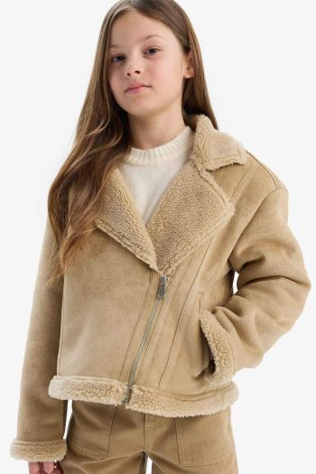 Girls' Jacket with Plush Lining