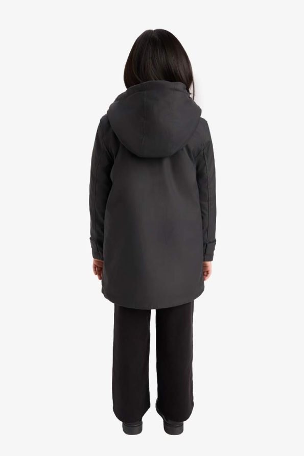 Girls' Waterproof Hooded Zipper Raincoat