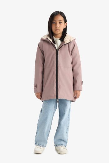 Girls' Waterproof Hooded Rain Jacket
