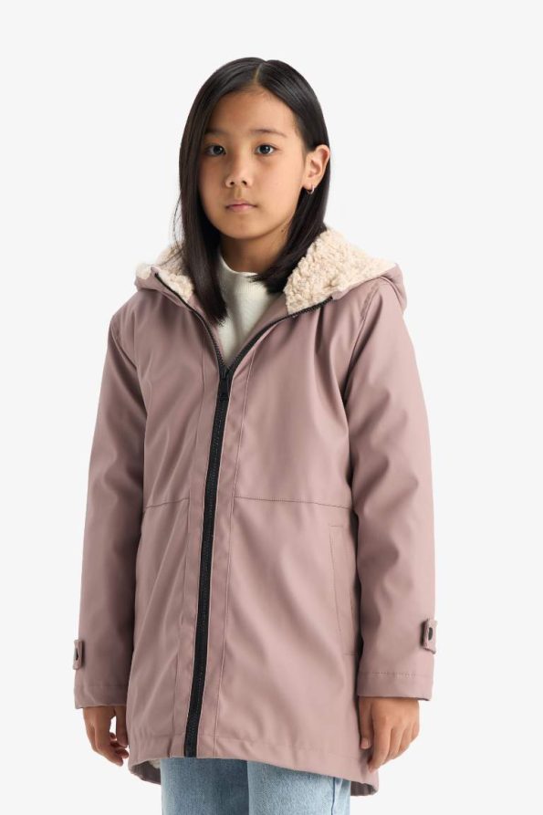 Girls' Waterproof Hooded Rain Jacket