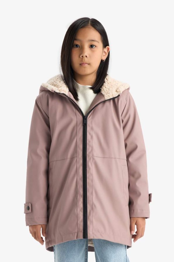 Girls' Waterproof Hooded Rain Jacket