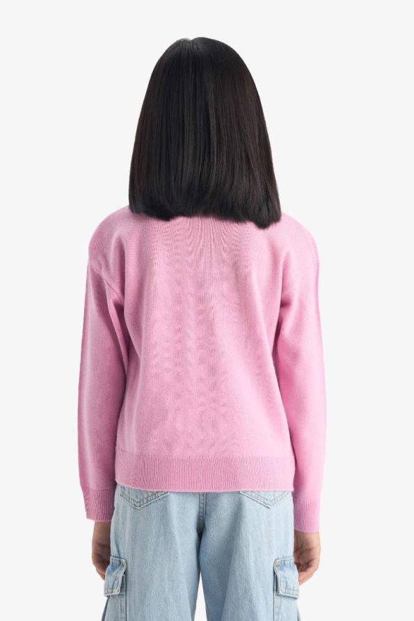 Girls' Standard Fit Crew Neck Knit Sweater