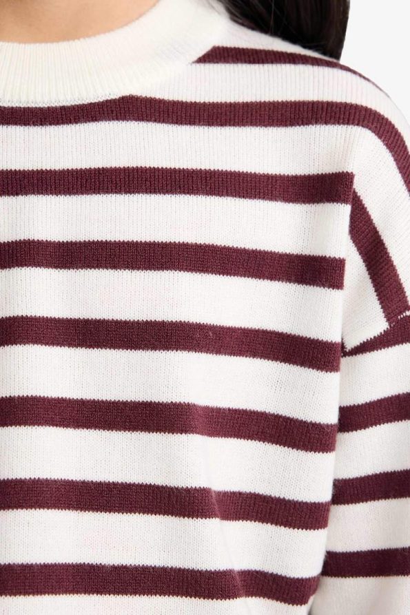 Girls' Standard Fit Crew Neck Knit Sweater