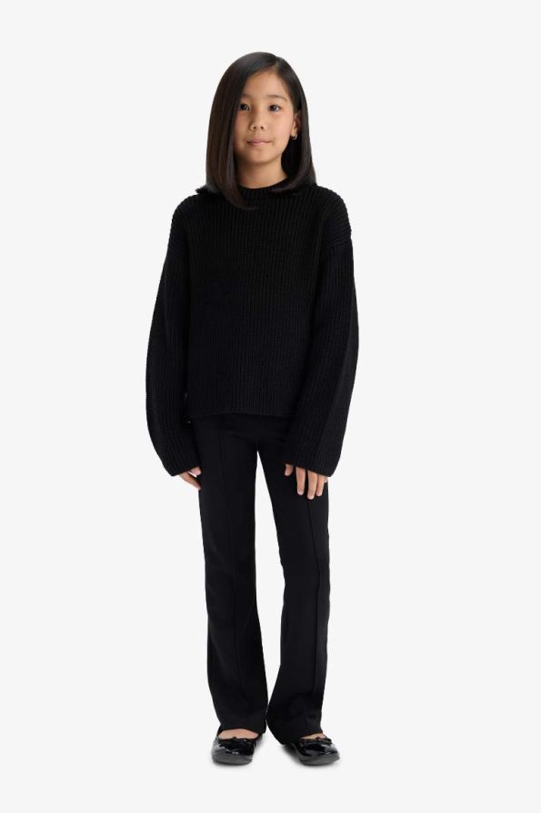 Girls' Standard Fit Crew Neck Knit Sweater