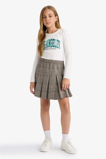 Girls' Slim Fit Printed Long Sleeve T-Shirt