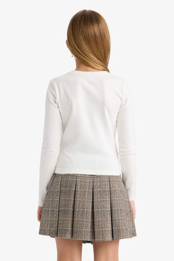 Girls' Slim Fit Printed Long Sleeve T-Shirt