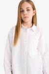 Girls' Oversized Oxford Long Sleeve School Shirt