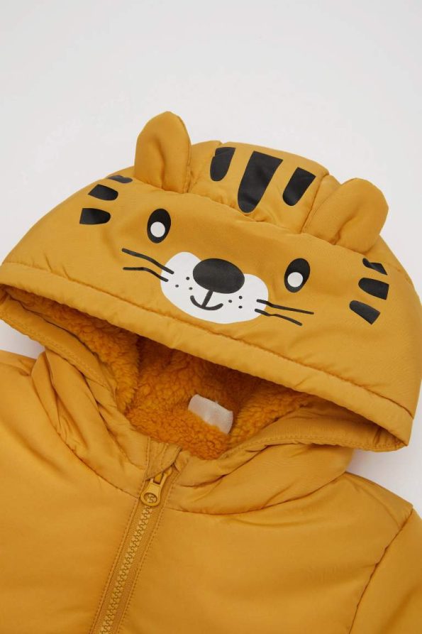 Boys' Plush Lined Water-Resistant Hooded Puffer Jacket