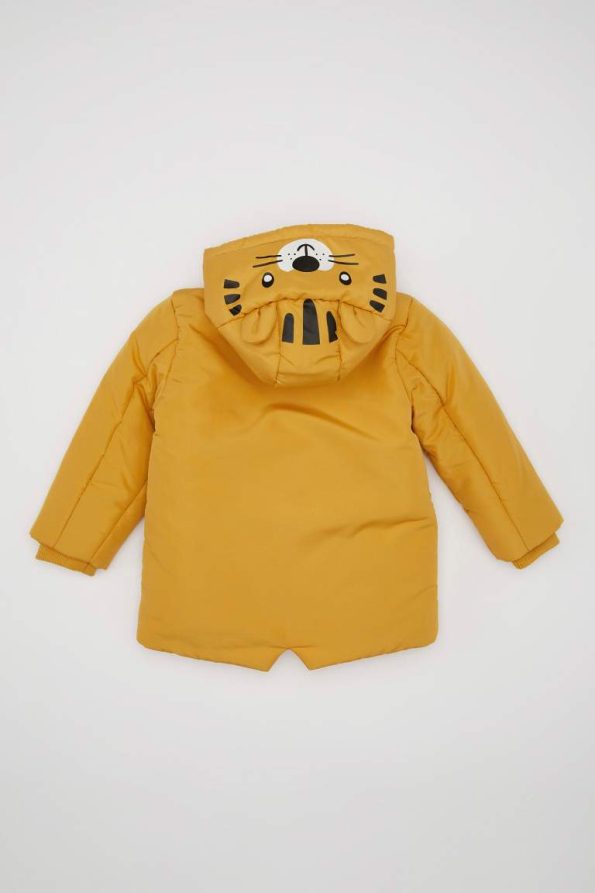 Boys' Plush Lined Water-Resistant Hooded Puffer Jacket