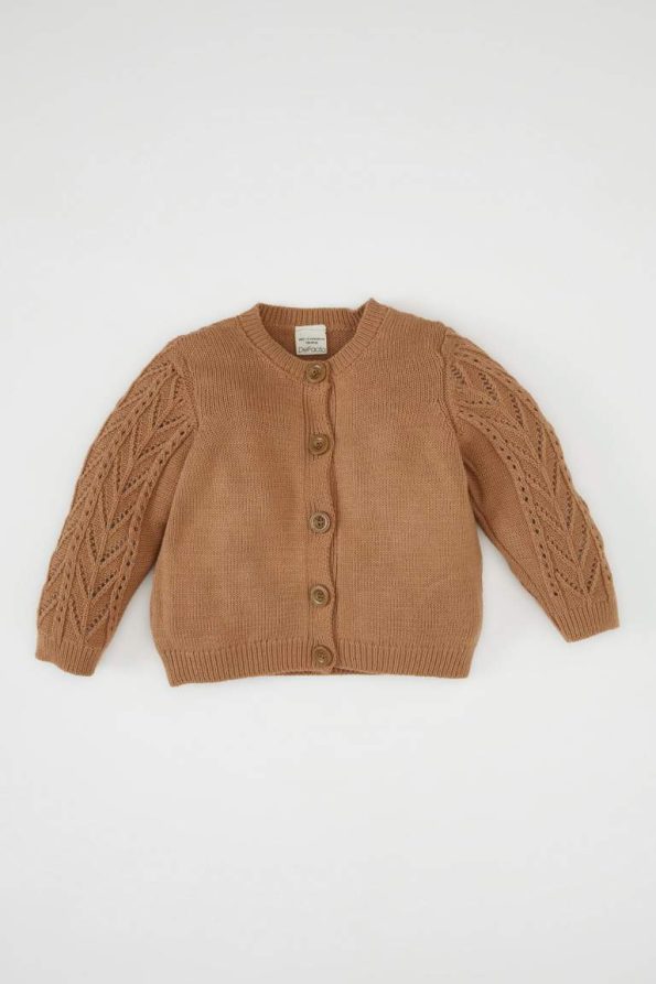 Baby Girl Basic Knit Button-Up Cardigan