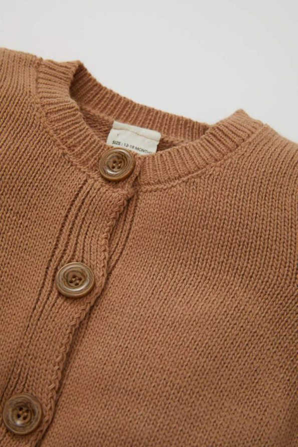 Baby Girl Basic Knit Button-Up Cardigan