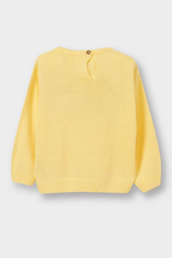 Girls' Floral Crew Neck Sweater