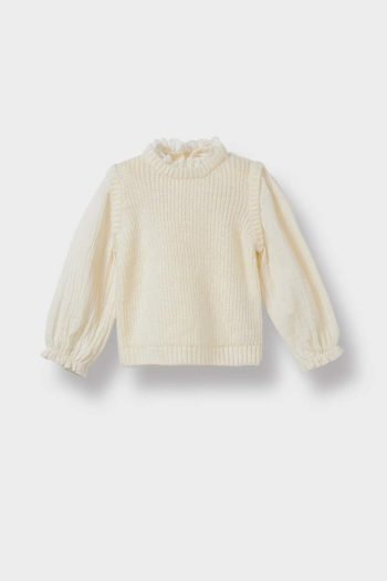 Girls' Knitted Sweater with Embroidery