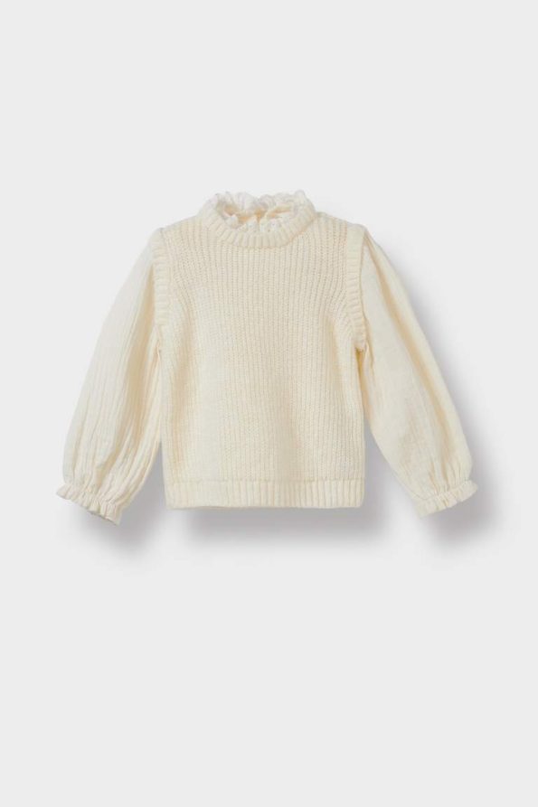 Girls' Knitted Sweater with Embroidery