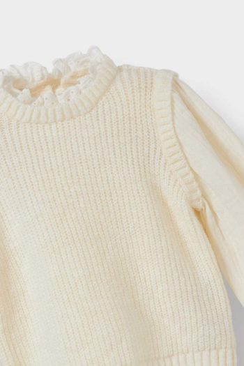 Girls' Knitted Sweater with Embroidery