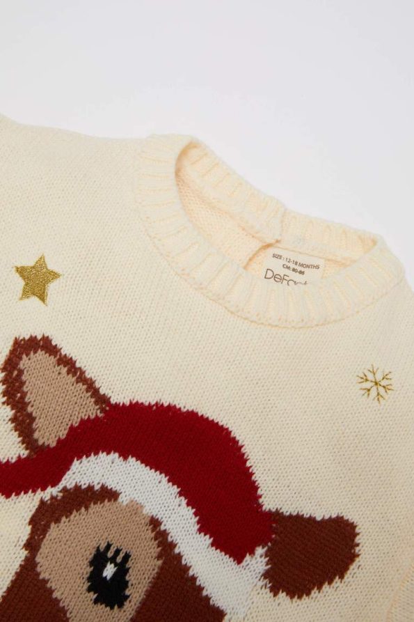 Girls' Baby Christmas Themed Knit Sweater