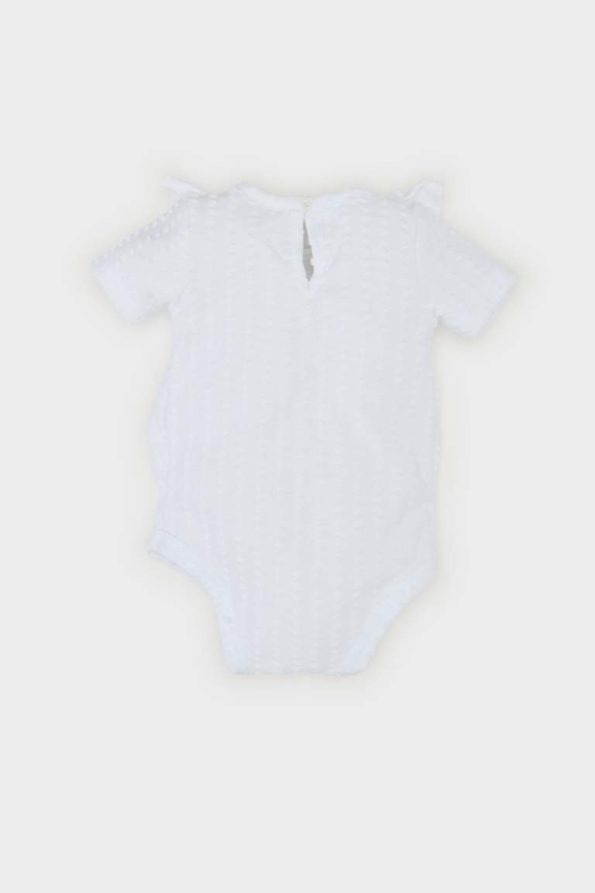 Newborn Baby Girl Short Sleeve Bicycle Neck Bodysuit