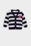 Boys' Buttoned Striped Knit Cardigan
