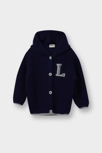 Boys' Button-Up Hooded Knit Cardigan