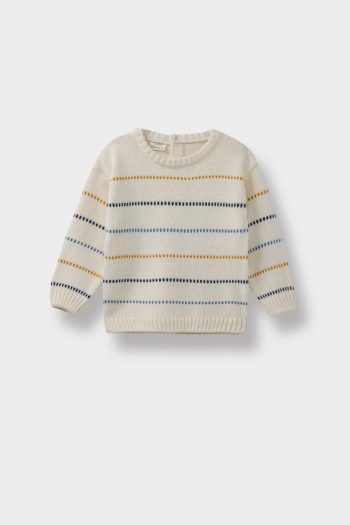 Boys' Striped Crew Neck Knit Sweater