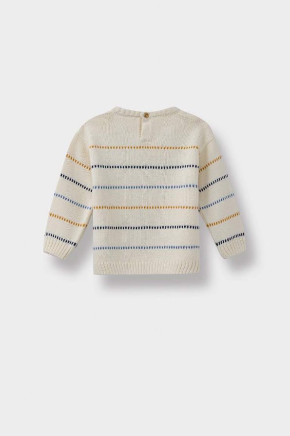Boys' Striped Crew Neck Knit Sweater