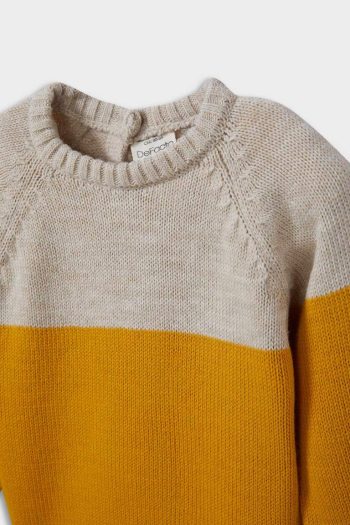 Boys' Color Block Crew Neck Knit Sweater