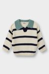 Boys' Striped Polo Neck Knit Sweater