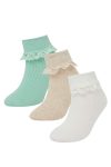 Seamless Cotton Long Socks for Baby Girls - Set of 3