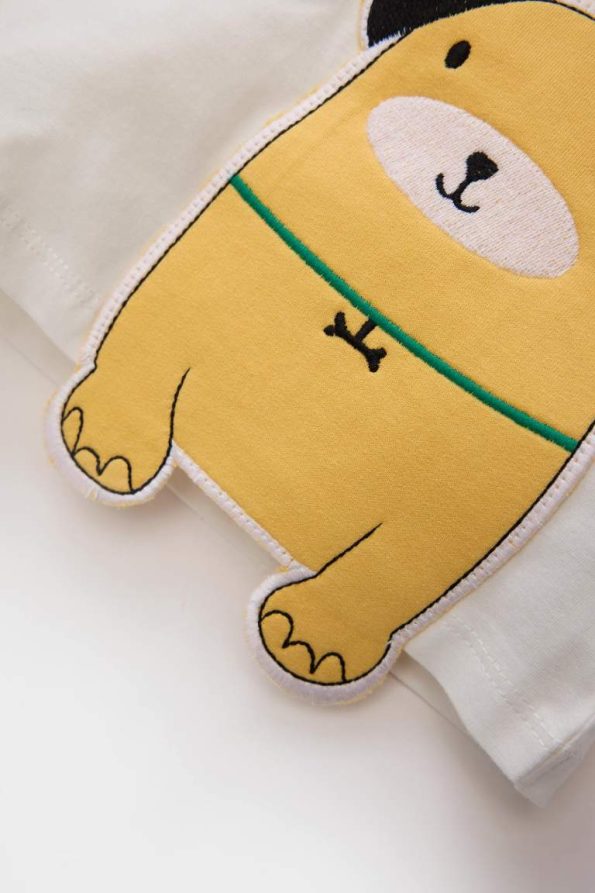 Boys' 2-Piece Dog Print Short Sleeve T-Shirt and Waffle Waistband Shorts Set