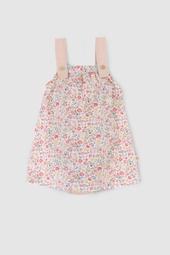 Floral Pattern Organic Cotton Baby Dress Onesie