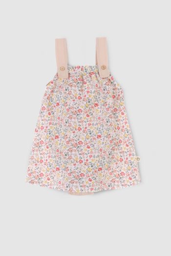Floral Pattern Organic Cotton Baby Dress Onesie