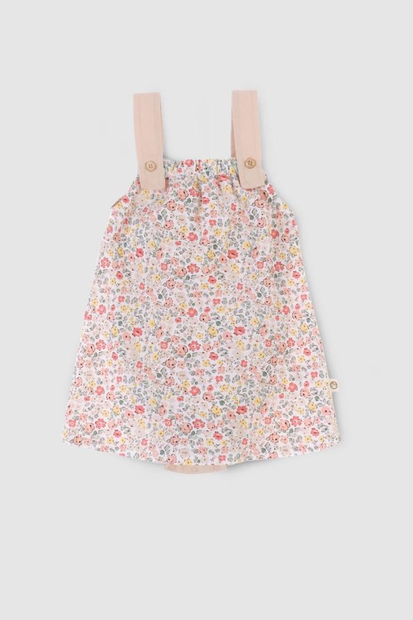 Floral Pattern Organic Cotton Baby Dress Onesie