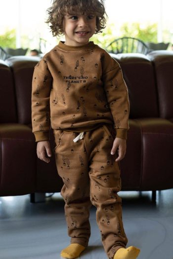 Children's Tracksuit with Hazelnut Pattern in Organic Cotton