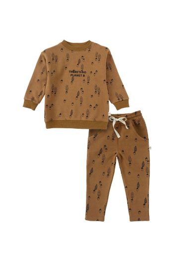Children's Tracksuit with Hazelnut Pattern in Organic Cotton