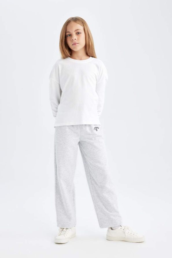 Girls' Carrot Fit Printed Sweatpants with Elastic Waistband