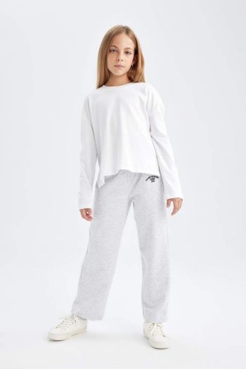 Girls' Carrot Fit Printed Sweatpants with Elastic Waistband
