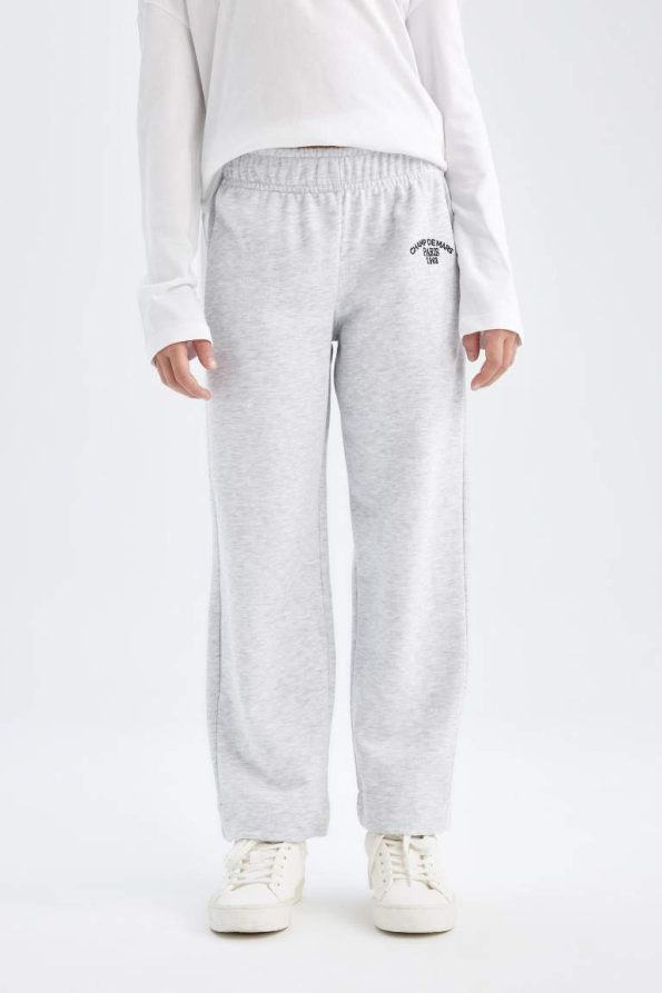 Girls' Carrot Fit Printed Sweatpants with Elastic Waistband