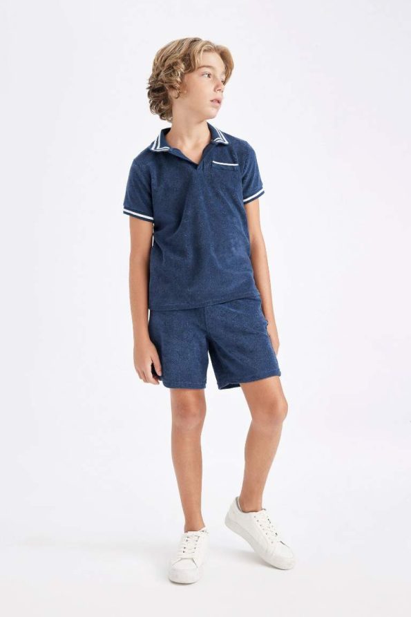 Boys' Short Sleeve T-Shirt with Apache Collar
