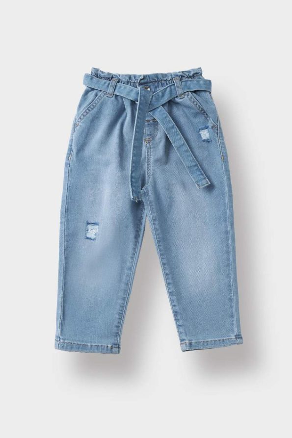 Girls' Baby Paperbag Straight Leg Jeans