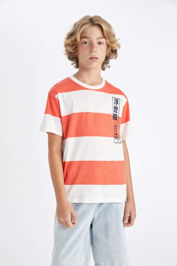 Boys' Striped Short Sleeve Crew Neck T-Shirt